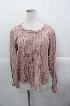 画像: PINK HOUSE / フリル使いブラウス  ピンクチェック I-25-10-24-062-LO-TO-SA-ZI