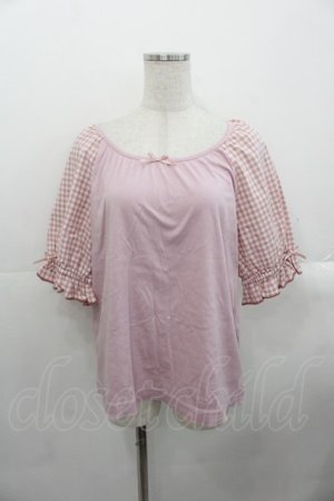 画像: PINK HOUSE / ギンガムチェック使いカットソー 4(L) ピンク I-25-10-24-065-LO-BL-SA-ZI