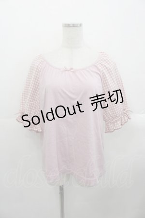 画像: PINK HOUSE / ギンガムチェック使いカットソー 4(L) ピンク I-25-10-24-065-LO-BL-SA-ZT220