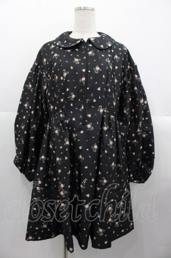 画像1: PINK HOUSE / little sunny bite×PINK HOUSE lsb floral print blouse  ブラック I-25-10-24-067-LO-BL-SA-ZI (1)