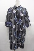 画像1: NOEMIE / クロミｘ病みくまストライプシャツ  黒Ｘ白Ｘ紫 I-25-10-24-069-LO-TS-SA-ZI (1)