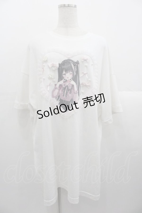 画像1: Ank Rouge / ゆいみすコラボBIG TEE  白Ｘピンク I-25-10-24-072-CA-TO-SA-ZI (1)