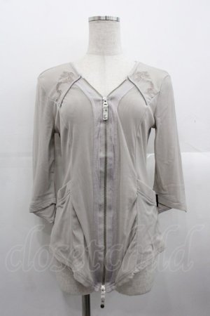 画像: Ozz Croce / サイド刺繍&ダブルZIPカーディガン  ブラウン I-25-10-24-078-OO-TO-SA-ZI