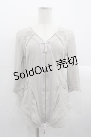 画像: Ozz Croce / サイド刺繍&ダブルZIPカーディガン  ブラウン I-25-10-24-078-OO-TO-SA-ZI