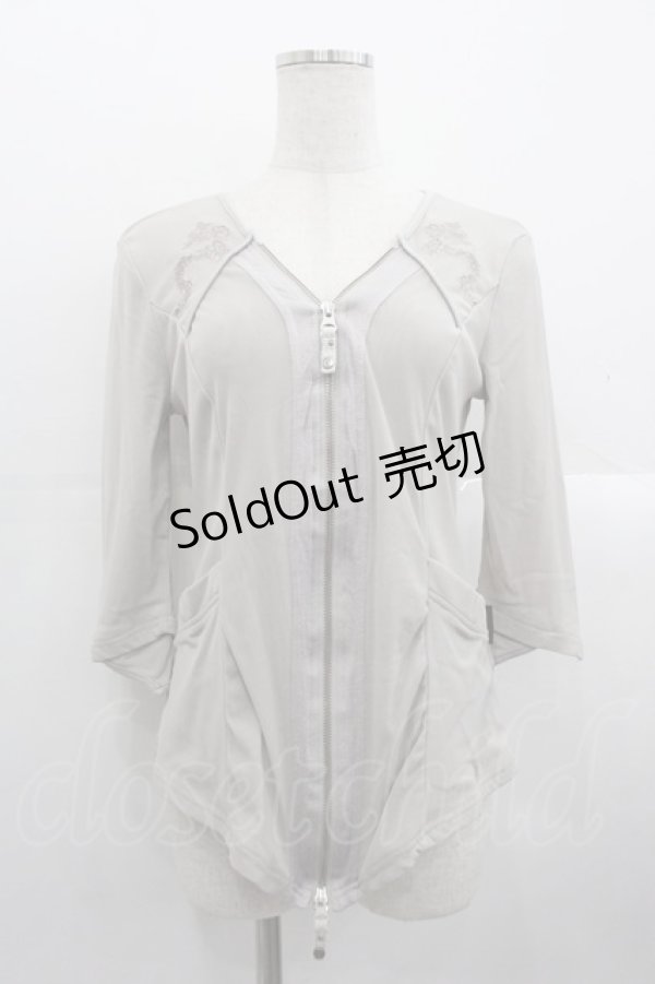 画像1: Ozz Croce / サイド刺繍&ダブルZIPカーディガン  ブラウン I-25-10-24-078-OO-TO-SA-ZI (1)