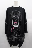 画像1: VOLCAN&APHRODITE / ハーネスGIRLステッチTシャツ  黒Ｘ白 I-25-10-24-085-PU-TO-SA-ZI (1)