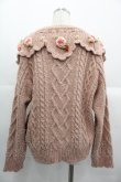 画像2: PINK HOUSE / Berry Roseモチーフ付きヨーク編みニットカーディガン  ピンク I-25-10-24-087-LO-BL-SA-ZI (2)