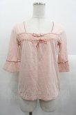 画像1: PINK HOUSE / 薔薇モチーフ付き五分袖プルオーバー M ピンク I-25-10-24-088-LO-TO-SA-ZI (1)