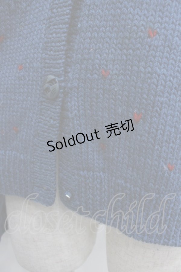 画像4: PINK HOUSE / モチーフ付きニットカーディガン  ブルー I-25-10-24-094-LO-TO-SA-ZI (4)