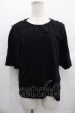 画像1: Katie / MARINE GIRL lace collar tee  黒Ｘ黒 I-25-10-24-095-LO-TO-SA-ZI (1)