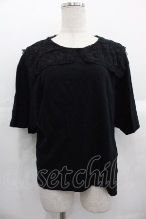 画像: Katie / MARINE GIRL lace collar tee  黒Ｘ黒 I-25-10-24-095-LO-TO-SA-ZI