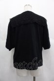 画像2: Katie / MARINE GIRL lace collar tee  黒Ｘ黒 I-25-10-24-095-LO-TO-SA-ZI (2)