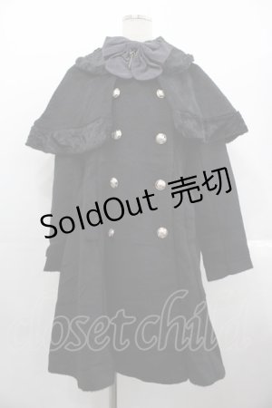 画像: axes femme POETIQUE / ケープ付きコート  黒 I-25-10-24-097-AX-CO-SA-ZI