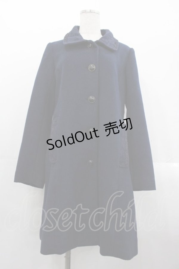 画像1: axes femme / レース襟コート  ネイビー I-25-10-24-099-AX-CO-SA-ZI (1)