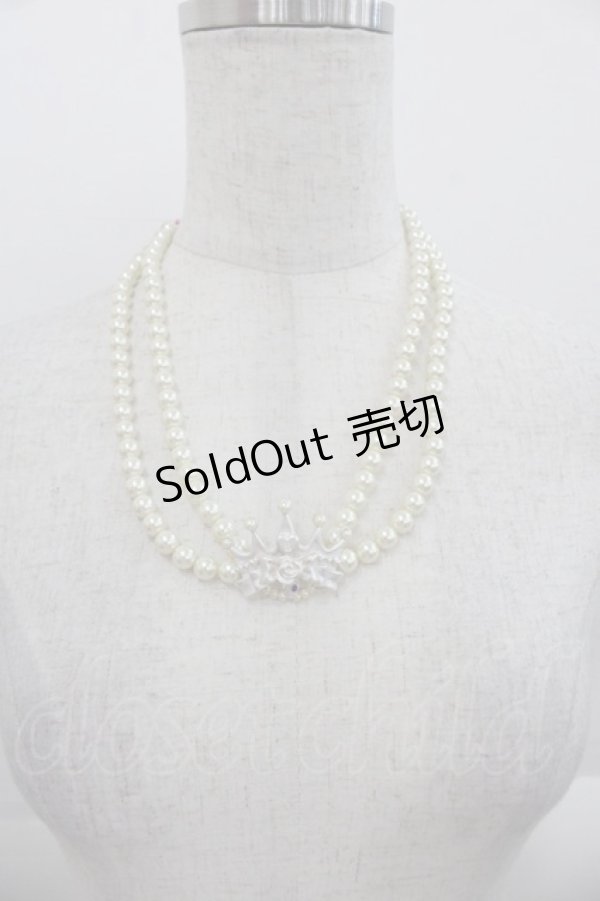 画像1: BABY,THE STARS SHINE BRIGHT / ローズリボンティアラネックレス  白 I-25-10-24-009-BA-AC-SA-ZI (1)