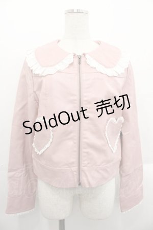 画像: Lolime / Grrrlismライダースジャケット LL ピンク I-25-10-24-101-LO-JA-SA-ZI