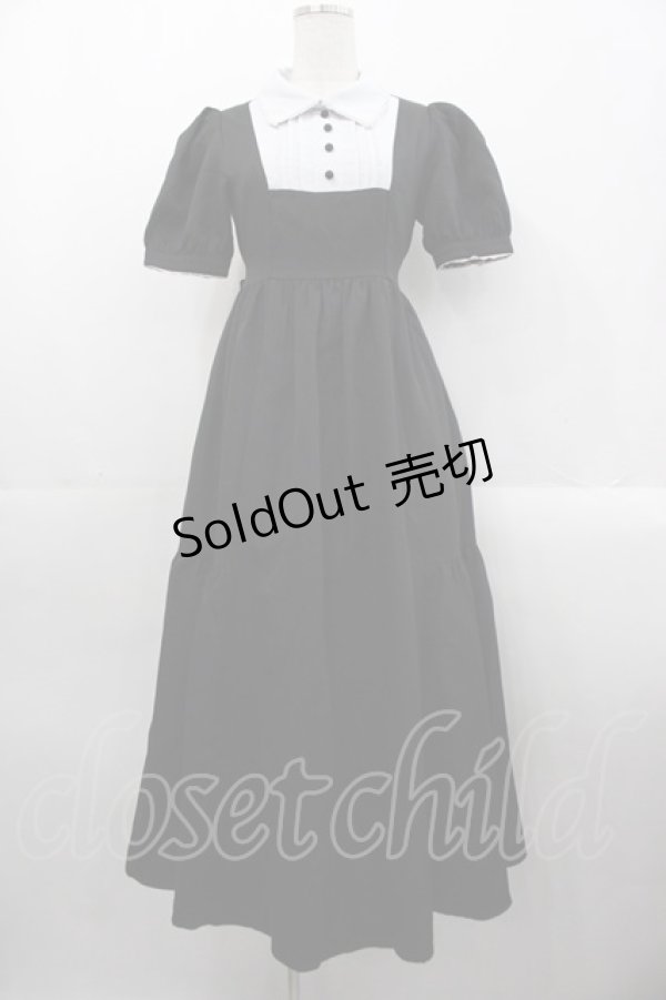 画像1: An MILLE / ピコレース襟フレアワンピース  黒Ｘ白 I-25-10-24-108-EL-OP-SA-ZI (1)