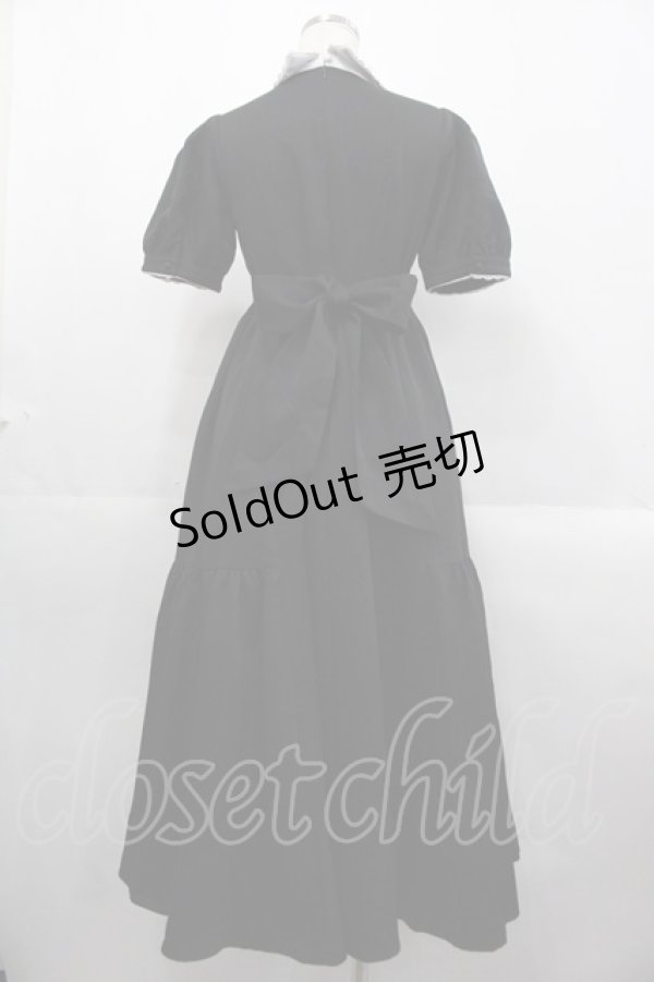 画像2: An MILLE / ピコレース襟フレアワンピース  黒Ｘ白 I-25-10-24-108-EL-OP-SA-ZI (2)