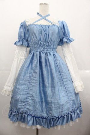 画像: Chantilly / 姫袖ワンピース  サックスＸ白 I-25-10-24-113-EL-OP-SA-ZI