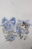画像4: 造鏡集 / ねこ刺繍スカート&タブリエセット  青 I-25-10-24-120-LO-OP-SA-ZI (4)