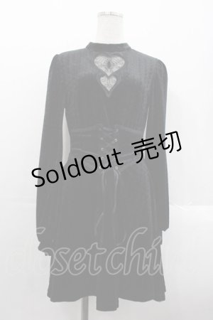 画像: DARK IN LOVE / Gothic double heart front belt waist dress M ブラック I-25-10-24-122-PU-OP-SA-ZI