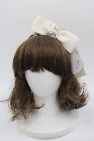 画像: Maria pipi / グログランリボンカチューシャ  アイボリー I-25-10-24-014-EL-AC-SA-ZI