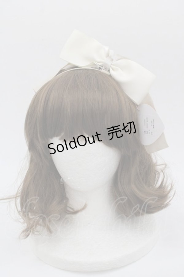 画像1: Maria pipi / グログランリボンカチューシャ  アイボリー I-25-10-24-014-EL-AC-SA-ZI (1)