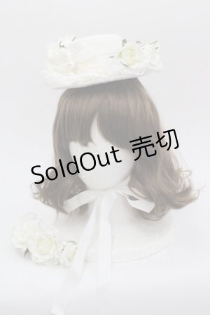 画像: BABY,THE STARS SHINE BRIGHT / Le poupee mariee reveuse ドレスセットＭのハット  白 I-25-10-24-015-BA-OP-SA-ZI