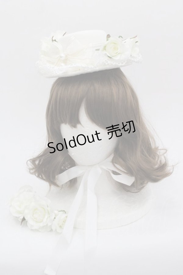 画像1: BABY,THE STARS SHINE BRIGHT / Le poupee mariee reveuse ドレスセットＭのハット  白 I-25-10-24-015-BA-OP-SA-ZI (1)