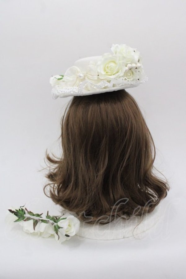 画像2: BABY,THE STARS SHINE BRIGHT / Le poupee mariee reveuse ドレスセットＭのハット  白 I-25-10-24-015-BA-OP-SA-ZI (2)