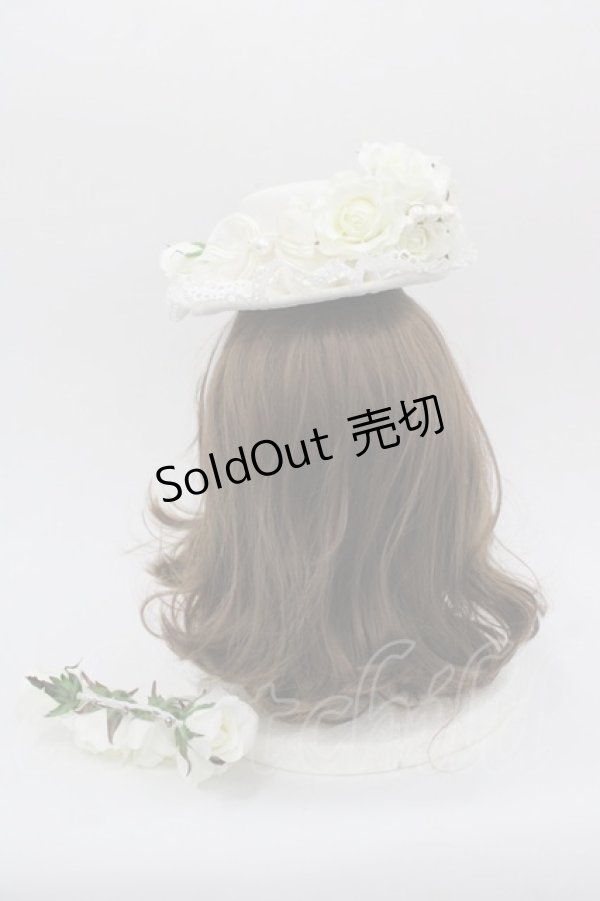 画像2: BABY,THE STARS SHINE BRIGHT / Le poupee mariee reveuse ドレスセットＭのハット  白 I-25-10-24-015-BA-OP-SA-ZI (2)