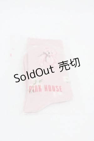 画像: PINK HOUSE / 桜Teddyソックス  ピンク I-25-10-24-028-LO-ZA-SA-ZI