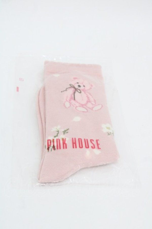 画像1: PINK HOUSE / 桜Teddyソックス  ピンク I-25-10-24-028-LO-ZA-SA-ZI (1)