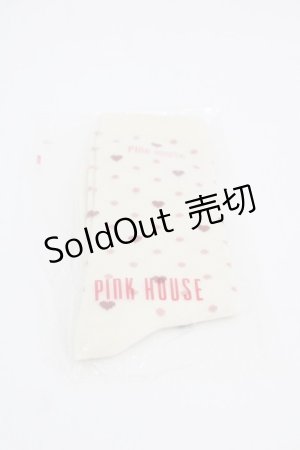画像: PINK HOUSE / ハートドット柄ソックス  白 I-25-10-24-036-LO-ZA-SA-ZI