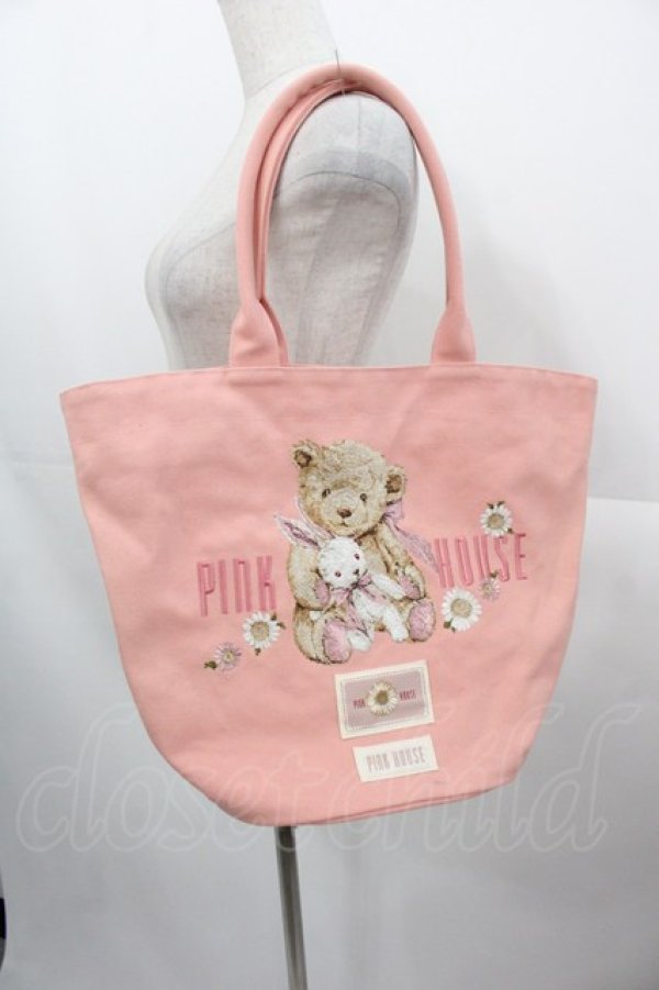 画像1: PINK HOUSE / ひな菊ロンド刺しゅうバッグ  ピンク I-25-10-24-004-LO-BG-SA-ZI (1)