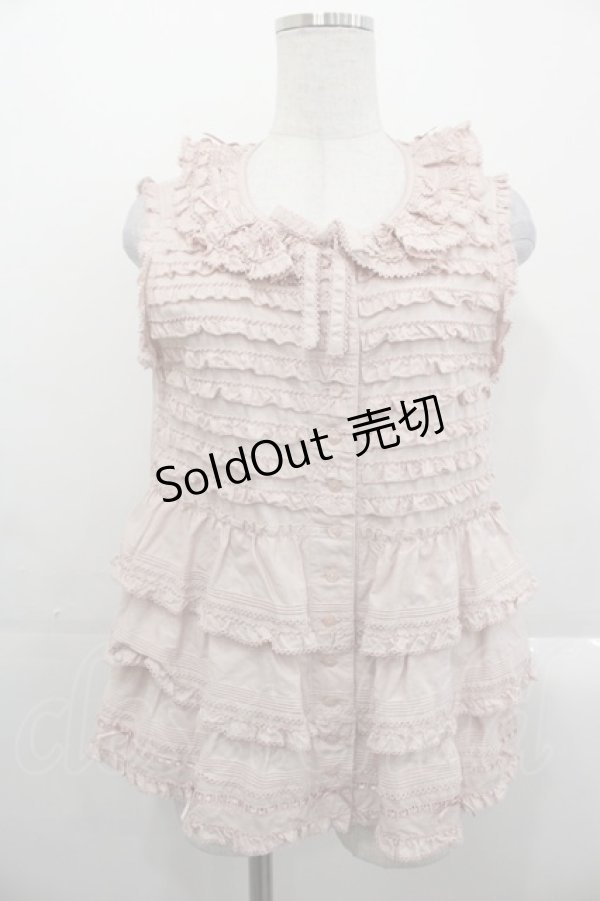 画像1: PINK HOUSE / フリル使いノースリーブブラウス  ピンク I-25-10-29-005-LO-BL-SA-ZI (1)