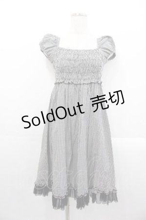 画像: PEACE NOW / ギンガムチェック半袖ワンピース  黒ｘ白チェック I-25-10-29-048-PU-OP-SA-ZI