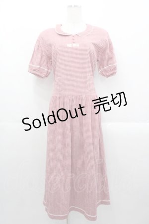 画像: PINK HOUSE / ギンガムチェック半袖ワンピース  レッド I-25-10-29-051-LO-OP-SA-ZI
