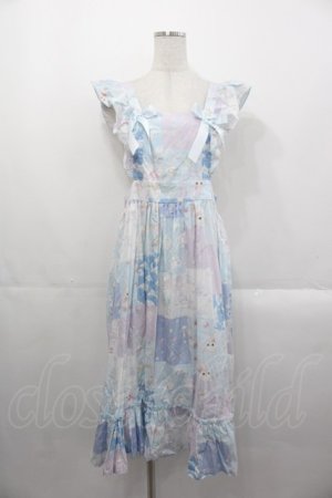 画像: Nile Perch / パッチワークプリントエプロンスカート  青Ｘラベンダー I-25-10-29-053-LO-SK-SA-ZI