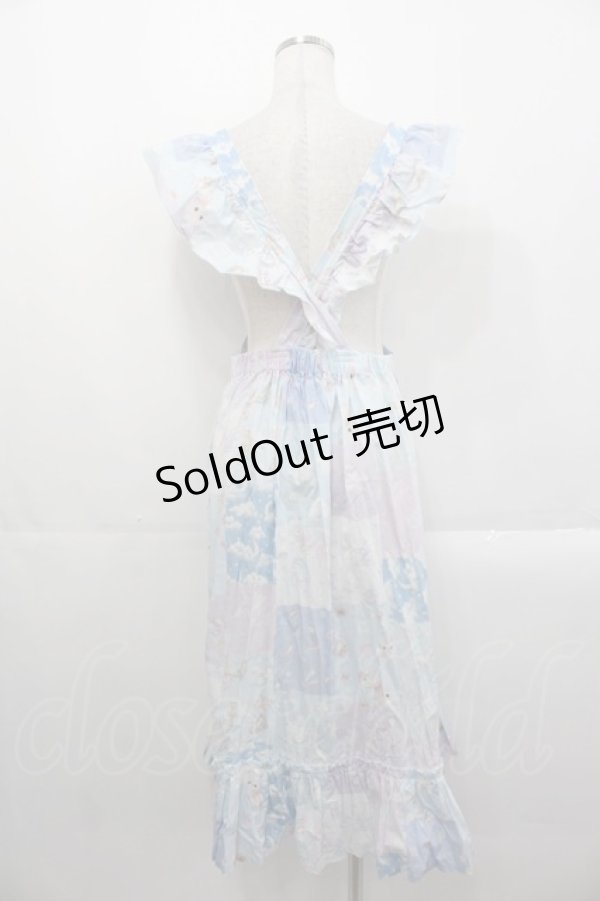 画像2: Nile Perch / パッチワークプリントエプロンスカート  青Ｘラベンダー I-25-10-29-053-LO-SK-SA-ZI (2)