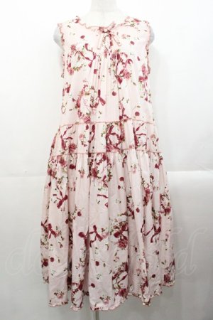 画像: PINK HOUSE / ローズリース柄ミディ丈ワンピース  ピンク I-25-10-29-057-LO-OP-SA-ZI