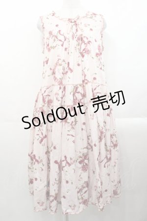 画像: PINK HOUSE / ローズリース柄ミディ丈ワンピース  ピンク I-25-10-29-057-LO-OP-SA-ZI