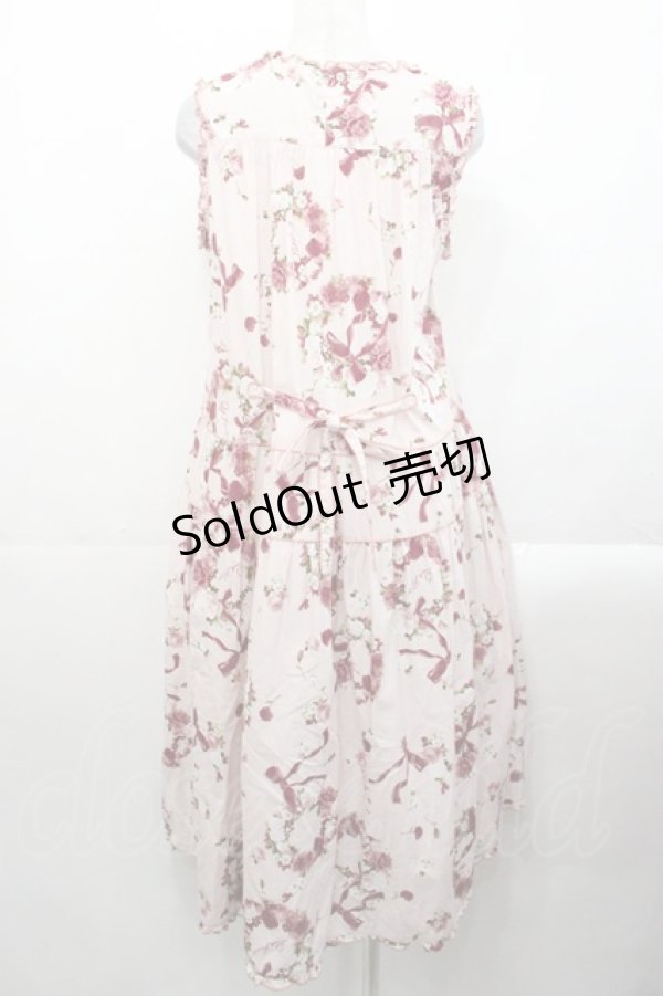 画像2: PINK HOUSE / ローズリース柄ミディ丈ワンピース  ピンク I-25-10-29-057-LO-OP-SA-ZI (2)