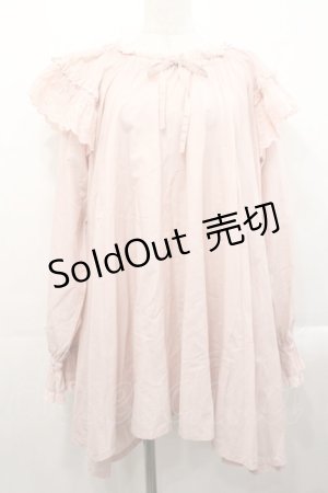 画像: PINK HOUSE / コットンレース使いチュニックブラウス  ピンク I-25-10-29-058-LO-OP-SA-ZI