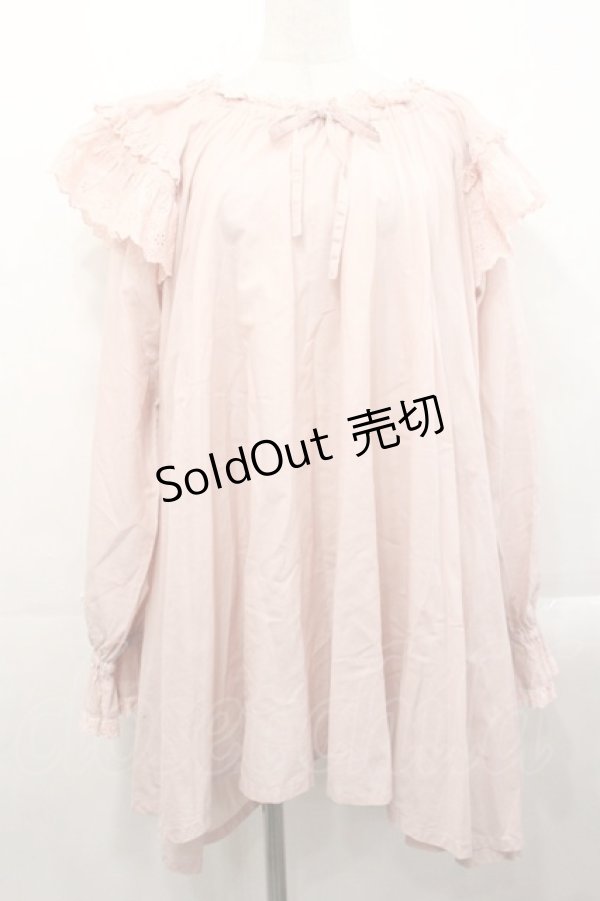 画像1: PINK HOUSE / コットンレース使いチュニックブラウス  ピンク I-25-10-29-058-LO-OP-SA-ZI (1)