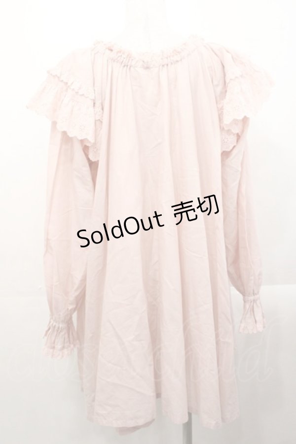 画像2: PINK HOUSE / コットンレース使いチュニックブラウス  ピンク I-25-10-29-058-LO-OP-SA-ZI (2)