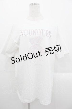 画像: merry jenny / bear embroidery Tシャツ  白Ｘピンク I-25-10-29-007-LO-TO-SA-ZI