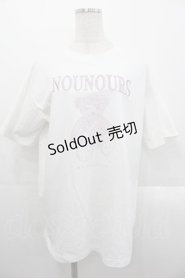 画像1: merry jenny / bear embroidery Tシャツ  白Ｘピンク I-25-10-29-007-LO-TO-SA-ZI (1)