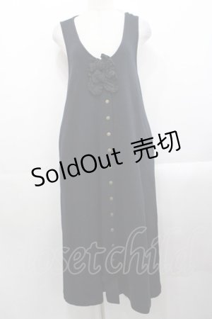 画像: PINK HOUSE / リボン使いスウェットジャンパースカート  ブラック I-25-10-29-060-LO-OP-SA-ZI