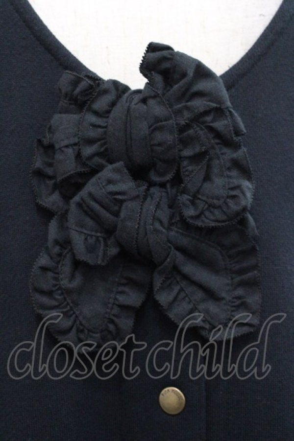 画像3: PINK HOUSE / リボン使いスウェットジャンパースカート  ブラック I-25-10-29-060-LO-OP-SA-ZI (3)